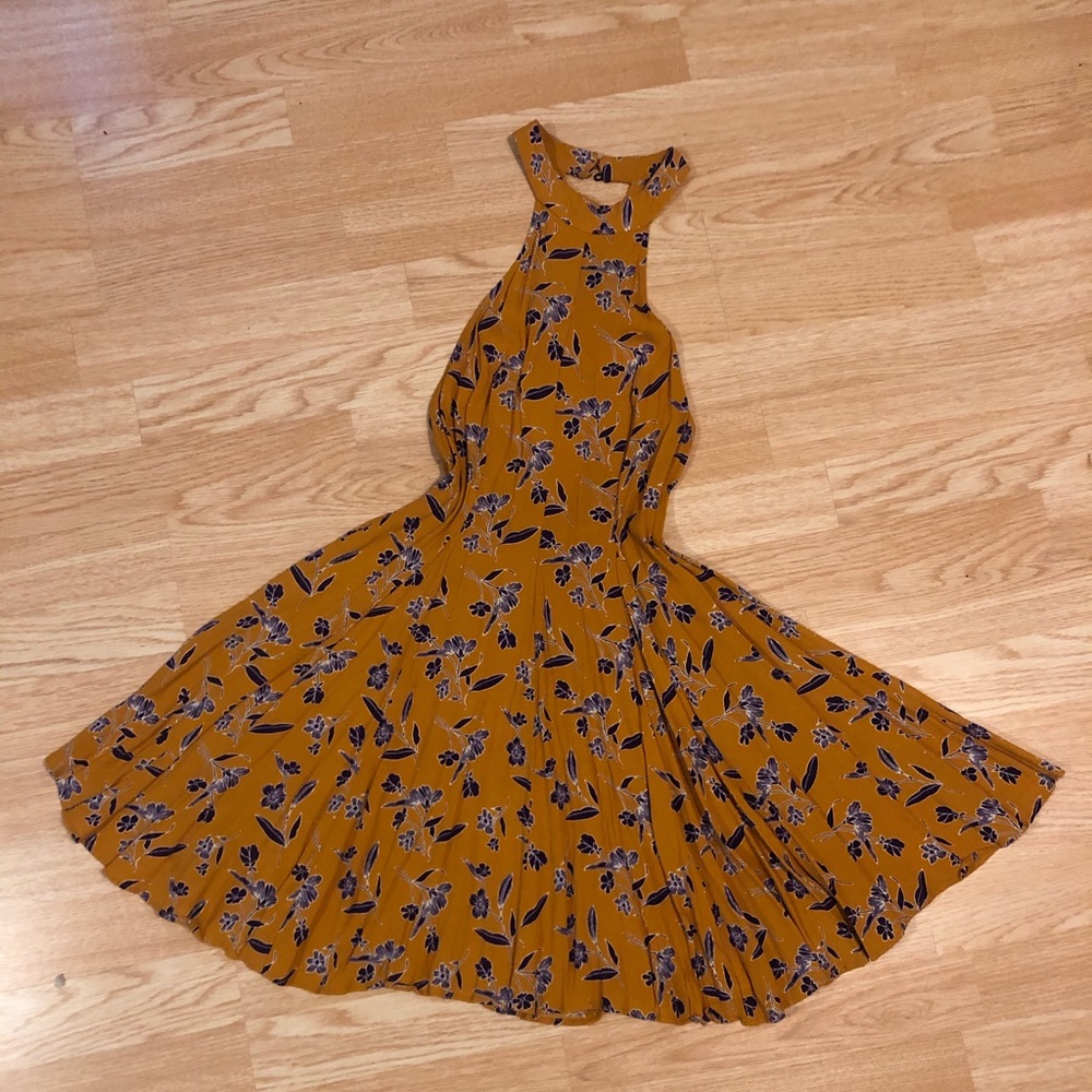 Backless Mustard dress